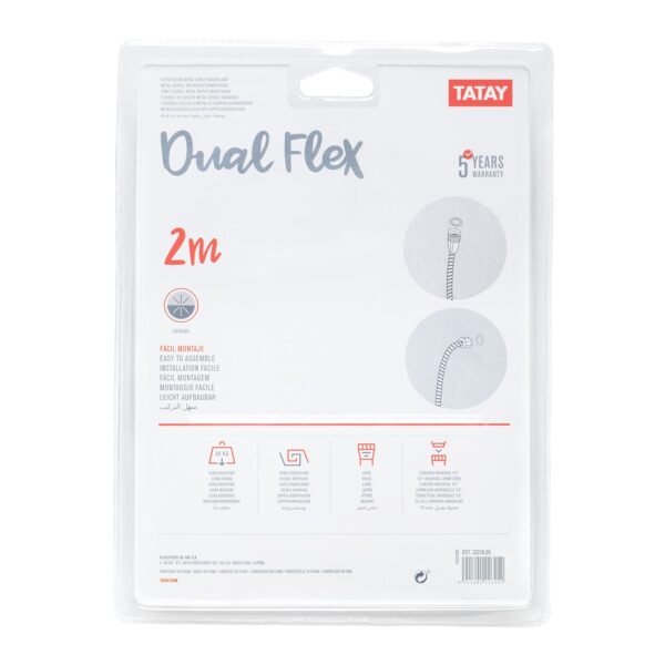 TATAY Loop Silver - Flexo de Ducha Anti-torsión y Anti-cal en PVC